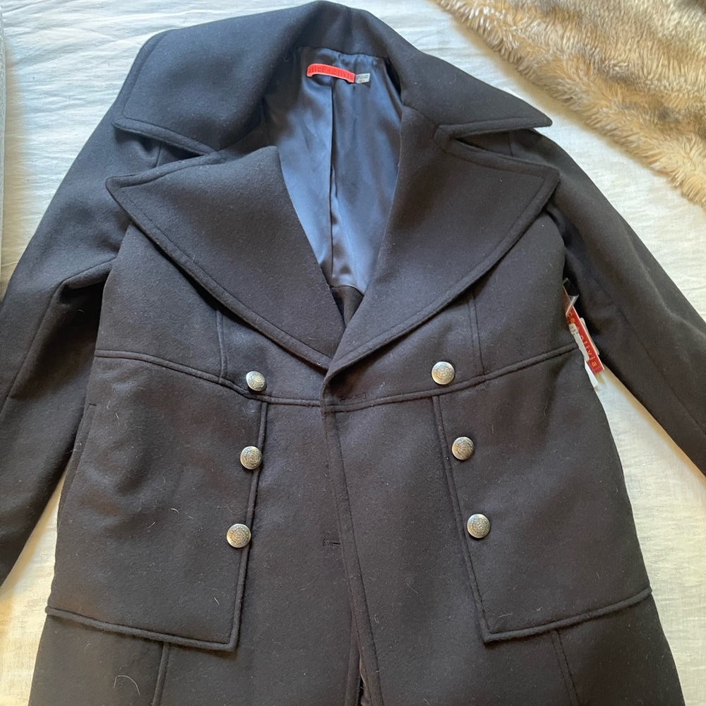 Never worn, black coat